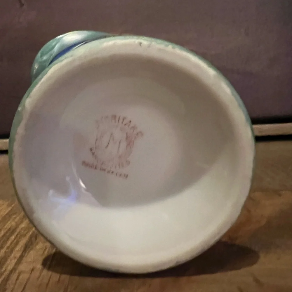 Vintage Noritake Hand Painted Lusterware Cream Blue White Birds Flower Japan